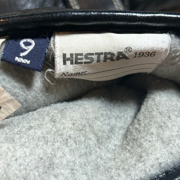 HESTRA Black Cowhide Leather Ski/Snowboard Gloves Size 9 - Picture 5 of 6